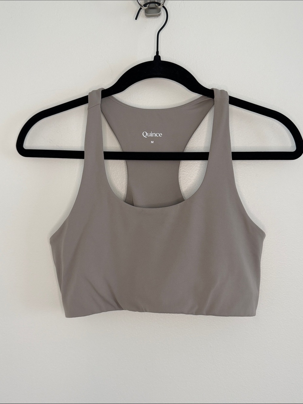 Quince Ultra-Form Scoop Neck Longline Bra Taupe Morel Gray Medium